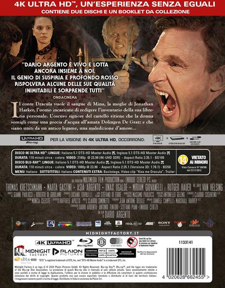 Dracula 3D (Blu-ray + Blu-ray Ultra HD 4K) di Dario Argento - Blu-ray + Blu-ray Ultra HD 4K - 2