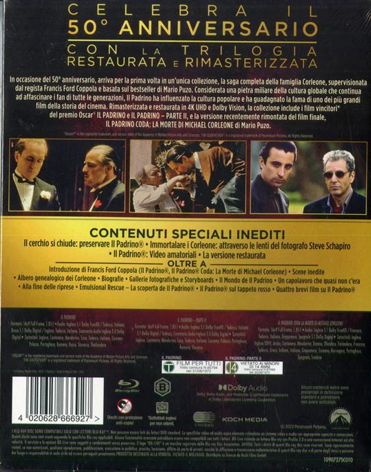 Il padrino trilogia. Edizione 50° anniversario (4 Blu-ray) di Francis Ford Coppola - 2