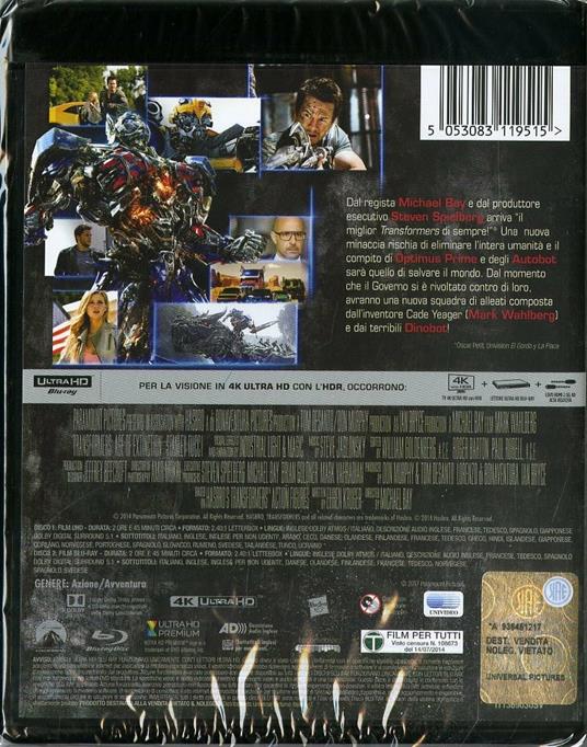 Transformers 4. L'era dell'estinzione (Blu-ray + Blu-ray 4K Ultra HD) di Michael Bay - Blu-ray + Blu-ray Ultra HD 4K - 2