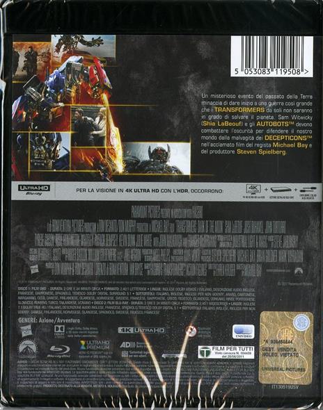 Transformers 3 (Blu-ray + Blu-ray 4K Ultra HD) di Michael Bay - Blu-ray + Blu-ray Ultra HD 4K - 2
