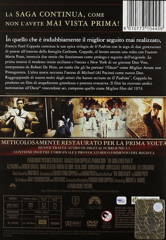 Il padrino. Parte seconda (DVD) di Francis Ford Coppola - DVD - 4