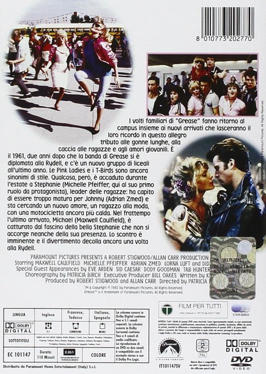 Grease 2 (DVD) di Patricia Birch - DVD - 2
