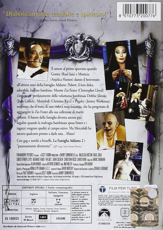 La famiglia Addams 2 (DVD) di Barry Sonnenfeld - DVD