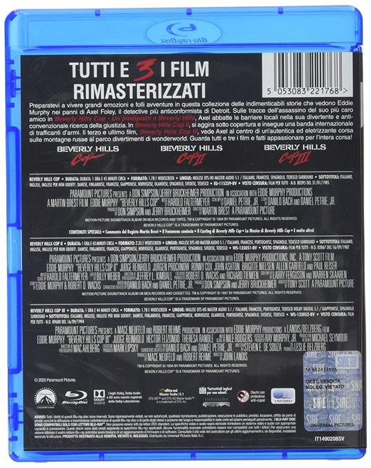 Beverly Hills Cop - 3 Film Collection (3 Blu-ray) di Martin Brest,Tony Scott,John Landis - 2