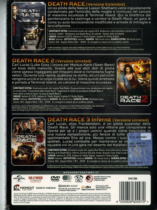 Death Race Collection (3 DVD) di Paul W. S. Anderson,Rob Reiné - 2