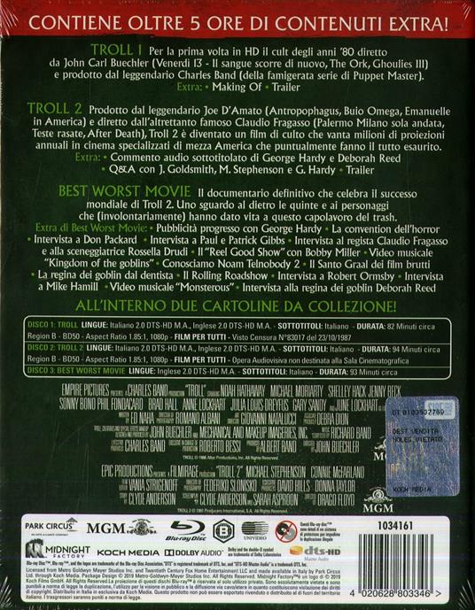 Troll 1-2 (3 Blu-ray) di John Carl Buechler,Claudio Fragasso - 3