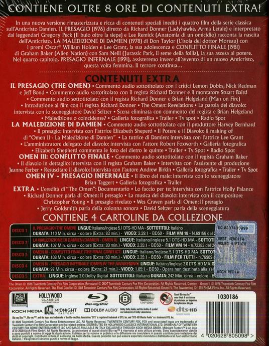 The Omen Film Collection (5 Blu-ray) di Richard Donner,Don Taylor,Mike Hodges,Graham Baker,Jorge Montesi,Dominique Othenin-Girard - Blu-ray - 3