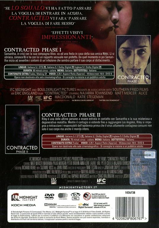 Contracted: Phase 1 - Phase 2. Limited Edition con booklet (2 DVD) di Eric England,Josh Forbes - 2