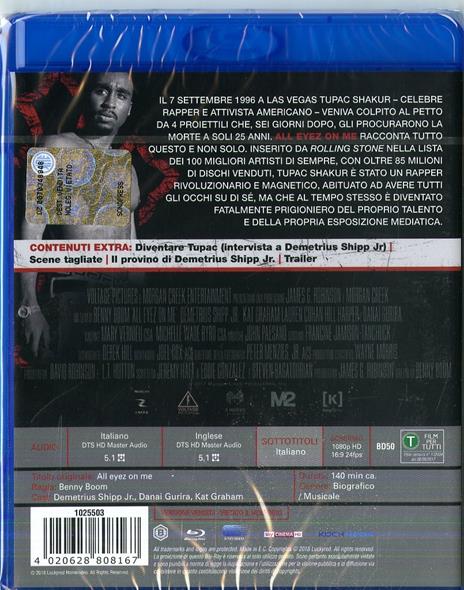 All Eyez on Me. La storia mai raccontata di Tupac Shakur (Blu-ray) di Benny Boom - Blu-ray - 2