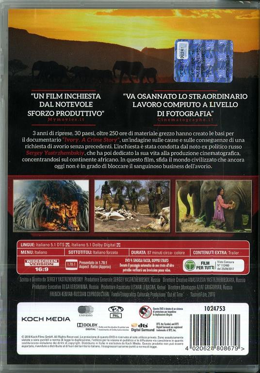 Ivory. A Crime Story  (DVD) di Sergey Yastrzhembsky - DVD - 2
