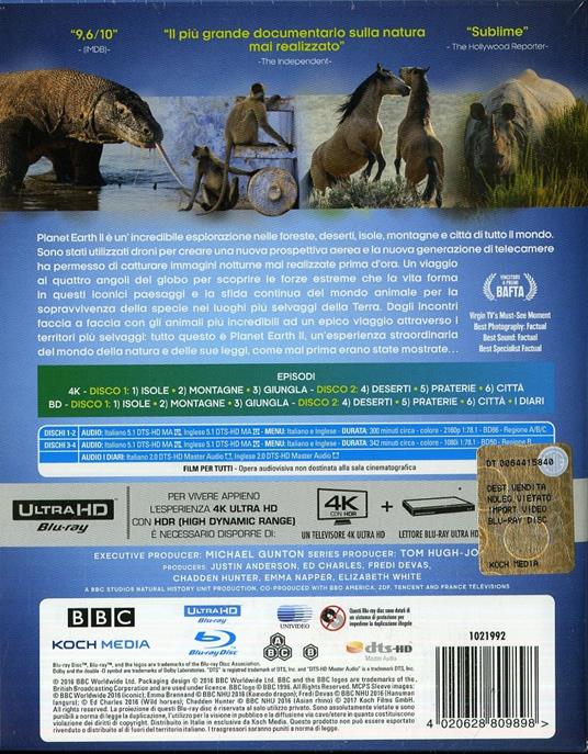 Planet Earth II (2 Blu-ray + 2 Blu-ray 3D) di Justin Anderson,Ed Charles,Fredi Devas,Chadden Hunter,Emma Napper - Blu-ray + Blu-ray Ultra HD 4K - 2