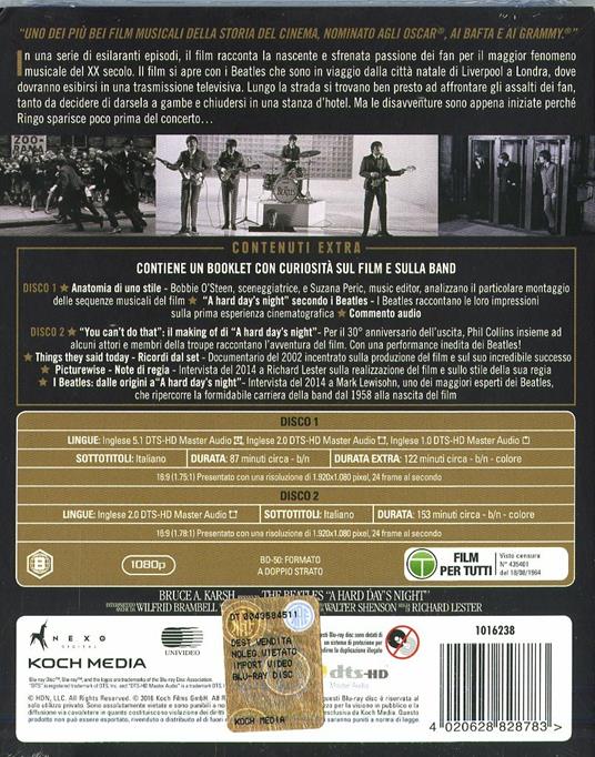 A Hard Day's Night. The Beatles (2 Blu-ray) di Richard Lester - Blu-ray - 2