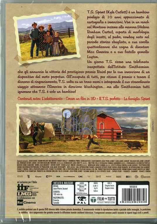 Lo straordinario viaggio di T.S. Spivet di Jean-Pierre Jeunet - DVD - 2