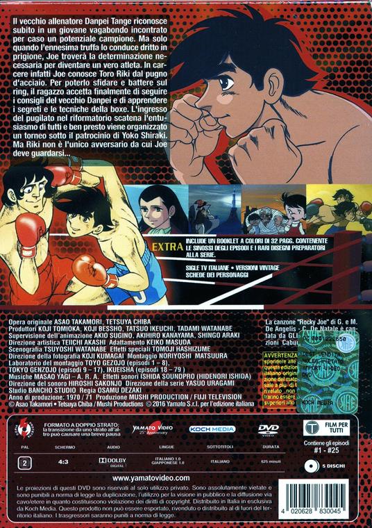 Rocky Joe. Serie 1. Box 1 (5 DVD) di Osamu Dezaki,Yoshiyuki Tomino,Noboru Ishiguro,Soji Yoshikawa,Hideo Nishimaki - DVD - 2