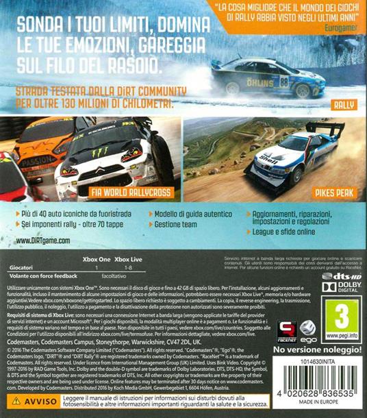 Dirt Rally - XONE - 2