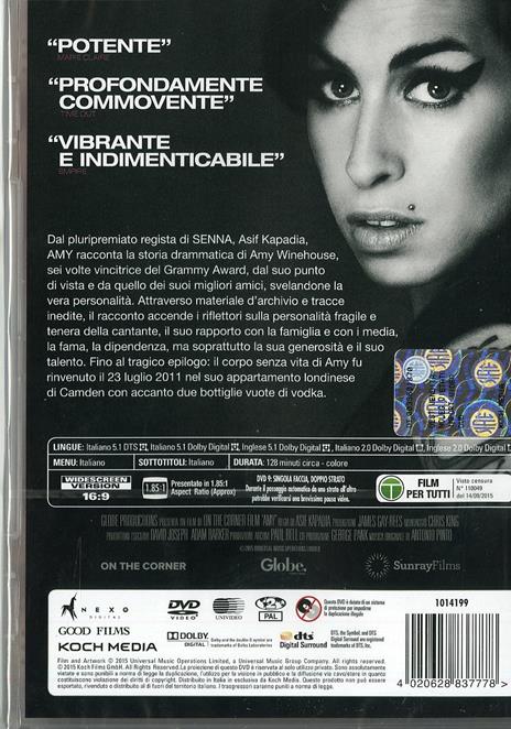 Amy. The Girl Behind the Name di Asif Kapadia - DVD - 3