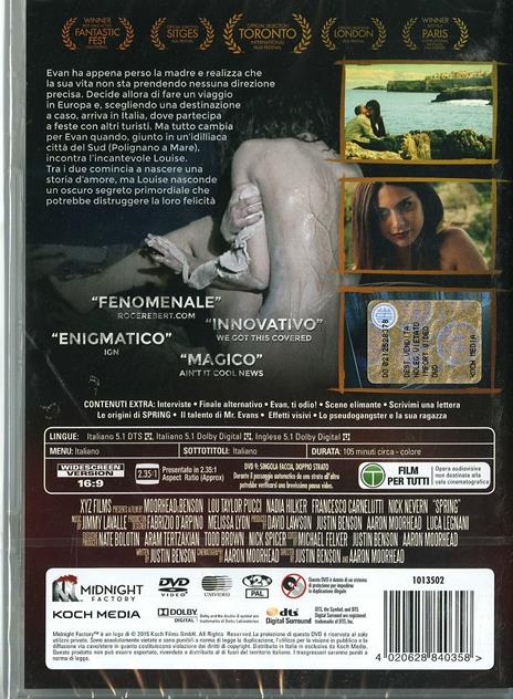 Spring di Justin Benson,Aaron Moorhead - DVD - 2