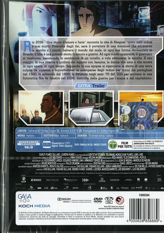 Rio 2096. Una storia d'amore e di furia di Luiz Bolognesi - DVD - 2