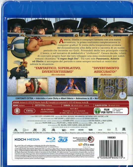 Asterix e il regno degli dei 3D (Blu-ray + Blu-ray 3D) di Alexandre Astier,Louis Clichy - Blu-ray + Blu-ray 3D - 2