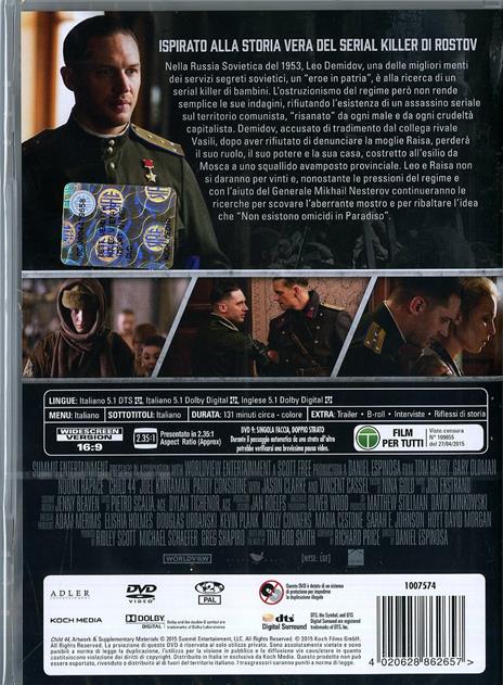 Child 44. Il bambino n. 44 di Daniel Espinosa - DVD - 2