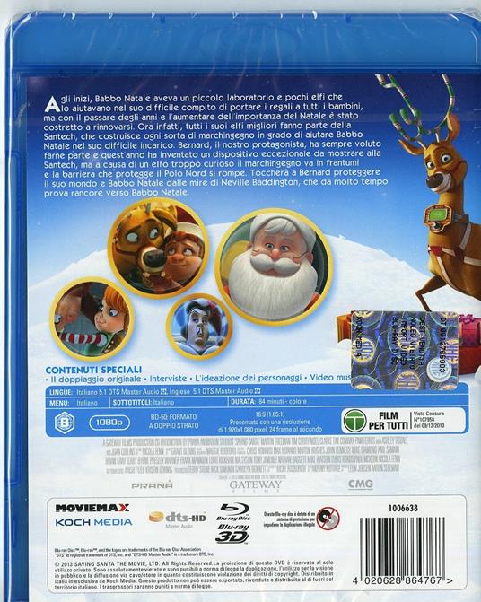 Il segreto di Babbo Natale 3D (Blu-ray 3D) di Leon Joosen,Aaron Seelman - Blu-ray 3D - 2