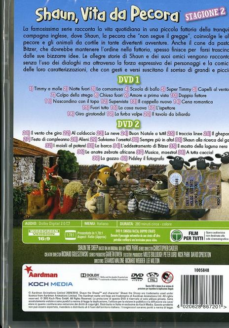 Shaun, vita da pecora. Stagione 2 (2 DVD) di Christopher Sadler,Jay Grace,Lee Wilton - DVD - 2