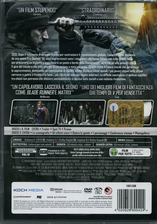 Snowpiercer (2 DVD)<span>.</span> Edizione speciale di Bong Joon Ho - DVD - 2