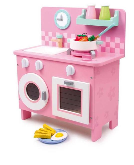 Cucina giocattolo in legno bianca e rosa, 45x40cm. - Legler - Cucina -  Giocattoli