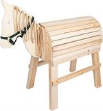 Small Foot legno per bambini dai 3 anni, cavallo da equitazione con gradino per potervi montare facilmente in groppa Giocattoli, 11664
