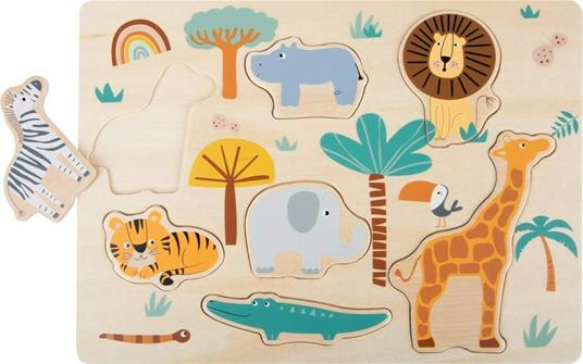 Small Foot 11701 Puzzle tematico Safari, in legno, dai 2 anni in su, nei colori di tendenza Puzzles - 2