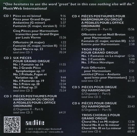 Complete Organ Works - CD Audio di César Franck - 2