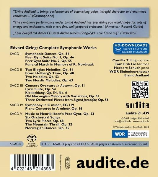 Musica sinfonica completa - SuperAudio CD ibrido di Edvard Grieg,Eivind Aadland - 2