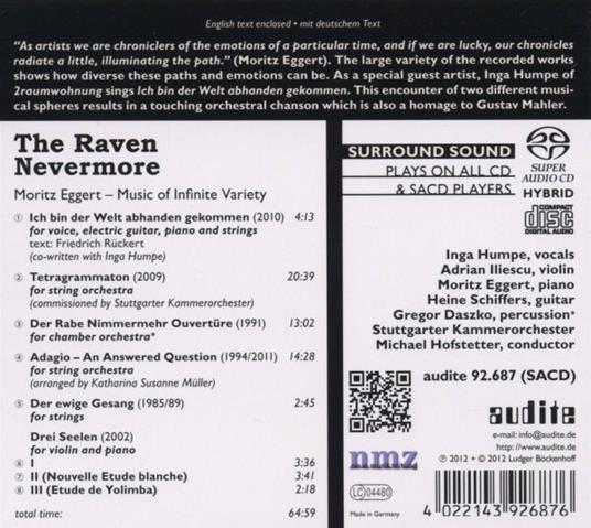 The Raven Nevermore - Music of Infinite Variety - SuperAudio CD ibrido di Michael Hofstetter,Moritz Eggert - 2