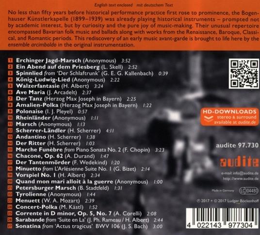Bogenhauser Künstlerkapelle - Forgotten Avant-Garde of Early Music (Digipack) - CD Audio di Thilo Hirsch,Ensemble Arcimboldo - 3