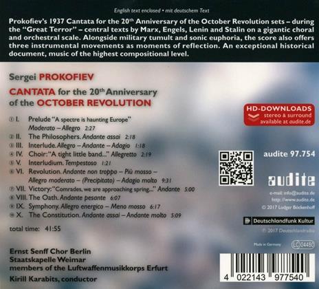 Cantata per il 20° anniversario della Rivoluzione di Ottobre - CD Audio di Sergei Prokofiev,Kirill Karabits - 2