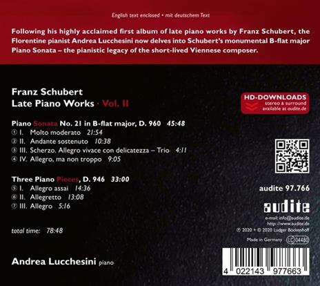 Sonata per pianoforte vol.2 - CD Audio di Franz Schubert,Andrea Lucchesini - 2