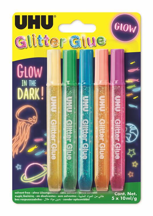 Colla Glitter in penna Metallic effetto metallic blister 5x10ml - Uhu -  Cartoleria e scuola