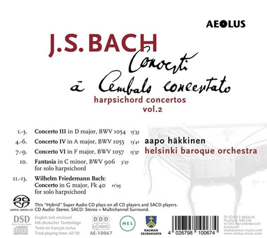 Harpsichord Concertos Vol - SuperAudio CD di Johann Sebastian Bach - 2