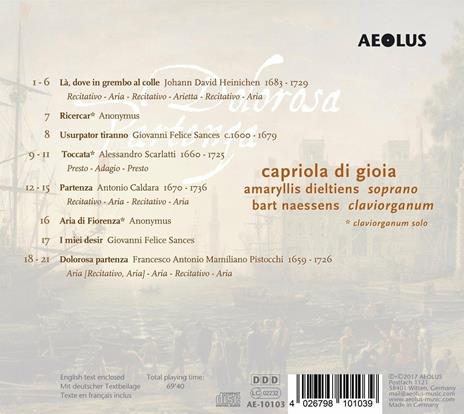 Dolorosa partenza - CD Audio di Alessandro Scarlatti,Johann David Heinichen,Giovanni Felice Sances,Amaryllis Dieltiens,Bart Naessens,Capriola di Gioia - 2