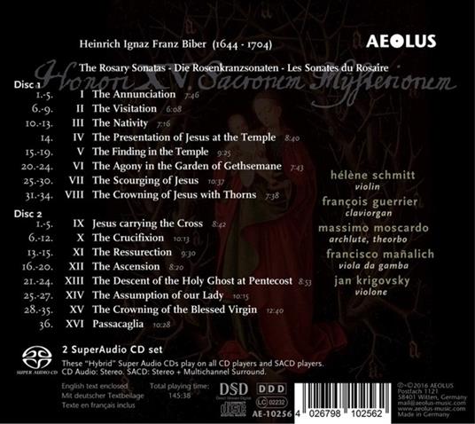 Rosenkranzsonaten - CD Audio di Heinrich Ignaz Franz Von Biber - 2