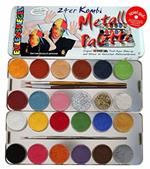 Tavolozza Metallo Combinata 24 Cialde (21 Colori + 3 Polveri Di Stelle) Aqua