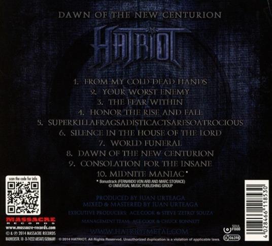 Dawn of the New Centurion (Digipack) - CD Audio di Hatriot - 2