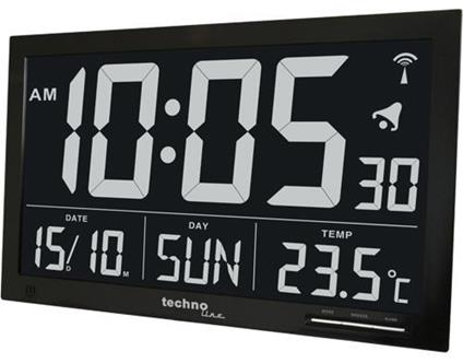 Technoline WS 8007 orologio da tavolo Orologio da tavolo digitale Nero Rettangolare