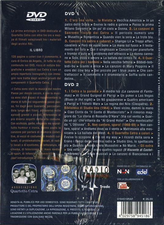 Quartetto Cetra. Antologia di canzoni, sketch e parodie (2 DVD) - DVD di Quartetto Cetra - 2