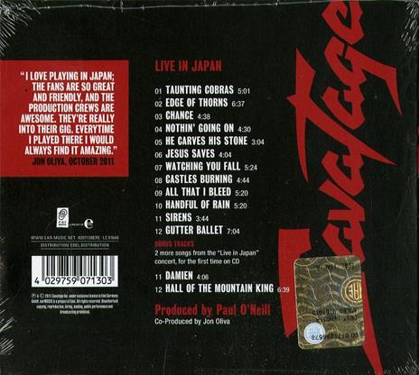 Live in Japan - CD Audio di Savatage - 2