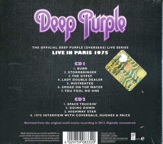 Live in Paris 1975 - CD Audio di Deep Purple - 2