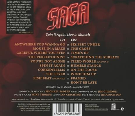Spin it Again. Live in Munich - CD Audio di Saga - 2