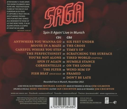 Spin it Again. Live in Munich - CD Audio di Saga - 2