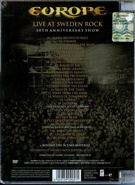 Europe. Live at Sweden Rock. 30th Anniversary Show (DVD) - DVD di Europe - 2