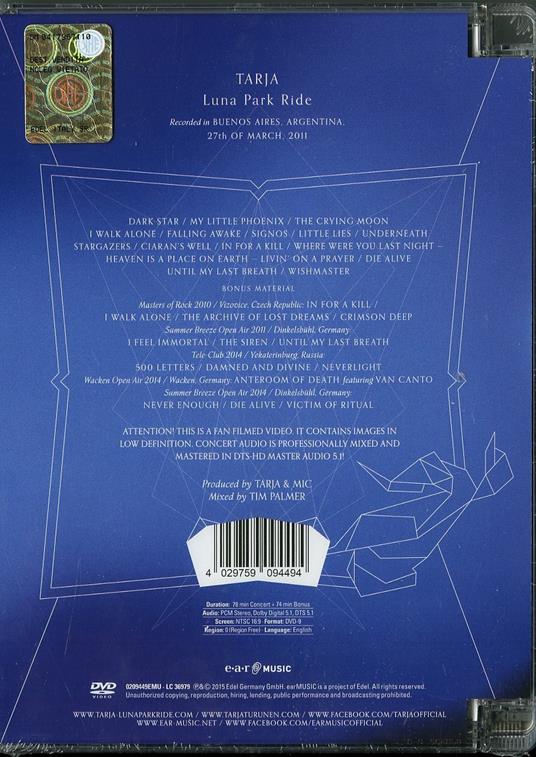 Tarja. Luna Park Ride (DVD) - DVD di Tarja - 2